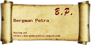Bergman Petra névjegykártya